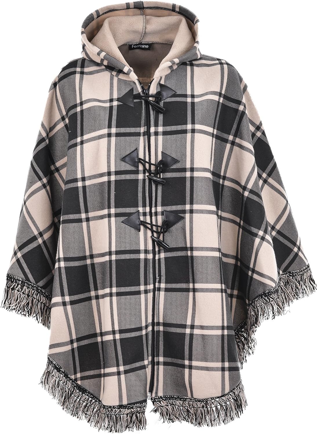 RG Clothing Ladies Women Warm Fleece Fleecy Hooded Ponchos/Capes Hoodie