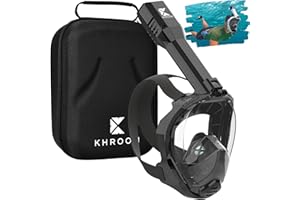 Full Face Snorkel Mask for Adults | Unique CO2 Safe Valve System | 3X Larger Snorkel for Easy Breathing | Premium Snorkel Gear from Khroom