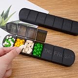 Mark Curve Black Weekly Pill Box Organiser 7 Day Open Design view 6