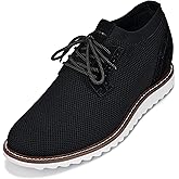 CALTO Men's Invisible Height Increasing Elevator Shoes - Noir Black Lightweight Lace-up Casual Derby - 3.2 Inches Taller - J1502 - Size 9 D(M) US