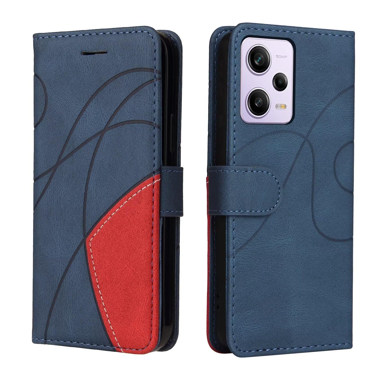 Dfjhure Honor 200 Lite Case Premium Flip Wallet Phone Case Cover Shockproof PU Leather Stand View Bookstyle Case Silicone Bumper Business Phone Case for Honor 200 Lite- Blue