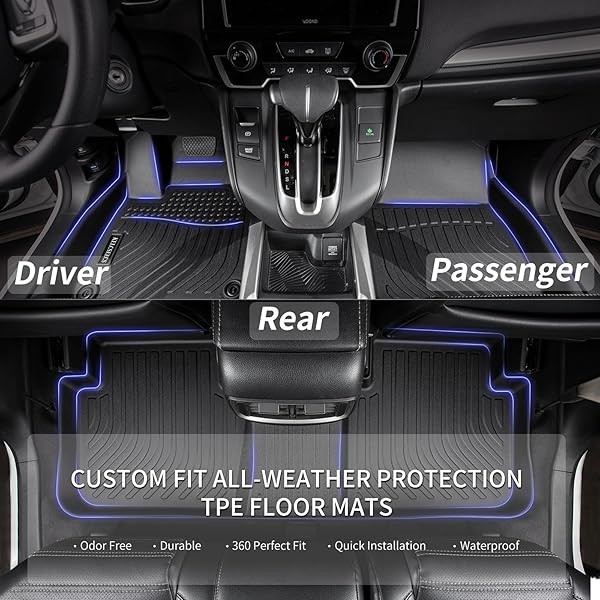 KELCSEECS ALL WEATHER FLOOR MATS & CARGO LINER SET FOR 2015 2014 2013 2012 CIVIC & CIVIC SI ONLY SEDAN (NOT COUPE) CAR MATS CARGO MAT FLOOR LINERS TRUNK MAT CIVIC TRUNK LINER