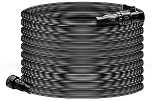FANQUEXY 50FT Garden Hose, flexible Garden Hose with Triple Layer Latex Core & Latest Improved Extra Strength Fabric Protection for Outdoor Lawn Plants car-washing, Black