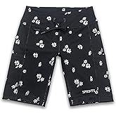 Sprints Womens Flexion 8" Compression Shorts with Pockets, Drawcord & Silicone Lined Hem