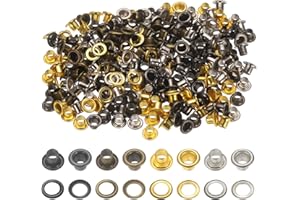 HARFINGTON 400Pcs Super Tiny Grommets Kit Metal Eyelets 3mm/ 1/8" Hole Grommet Self Backing for Shoes Clothes Belt Bag DIY Pr