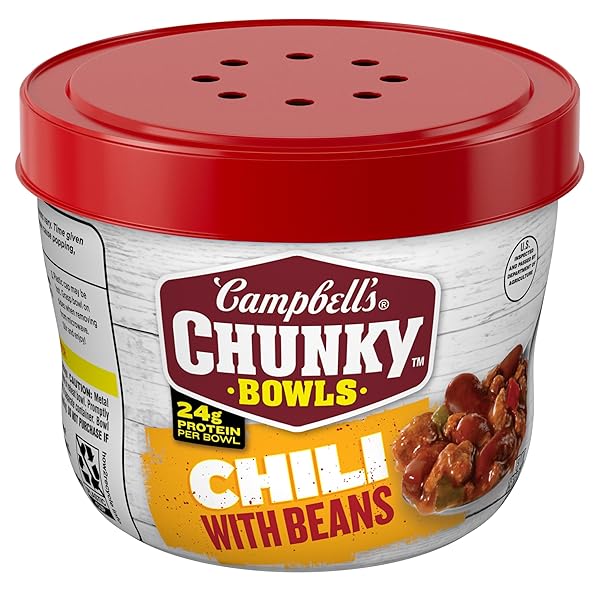 CAMPBELL’S CHUNKY CHILI WITH BEANS, 15.25 OZ. MICROWAVABLE...