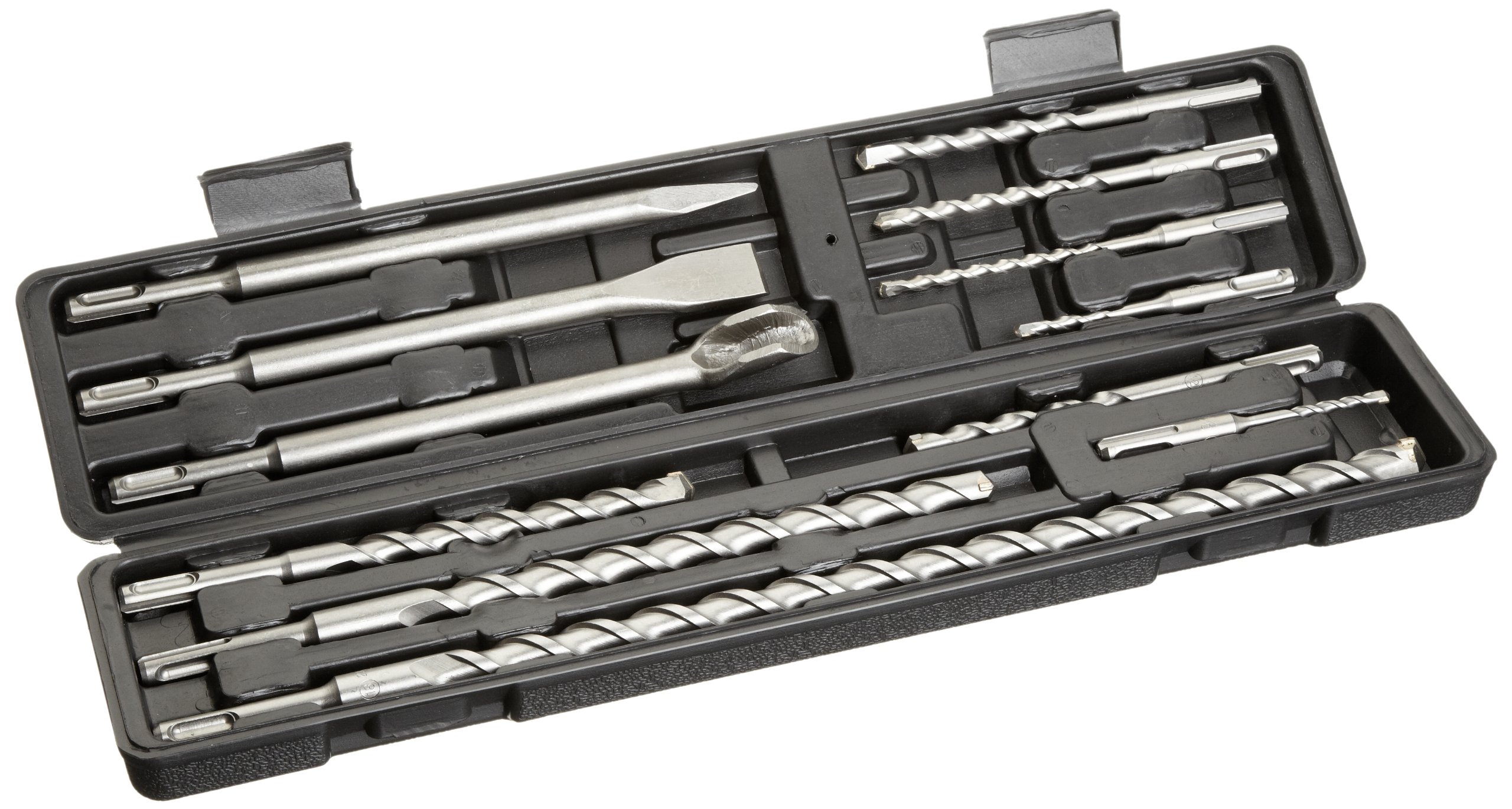 FAMEX 9158-12 12 Piece SDS Plus Hammer Drill Bit Set with SDS Plus Chisels