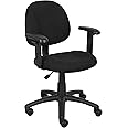 Boss Office Products Perfect Posture Delux Fabric Task Chair with Adjustable Arms in Black