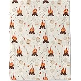 ainori Campfire Fleece Blanket - Lightweight Soft Cozy Gifts Throw for Camper Lovers,Women,Adult,Toasted Marshmallow Flame Blankets,Home Room Relaxing Night Indoors Modern Artistic Decor 50x60in