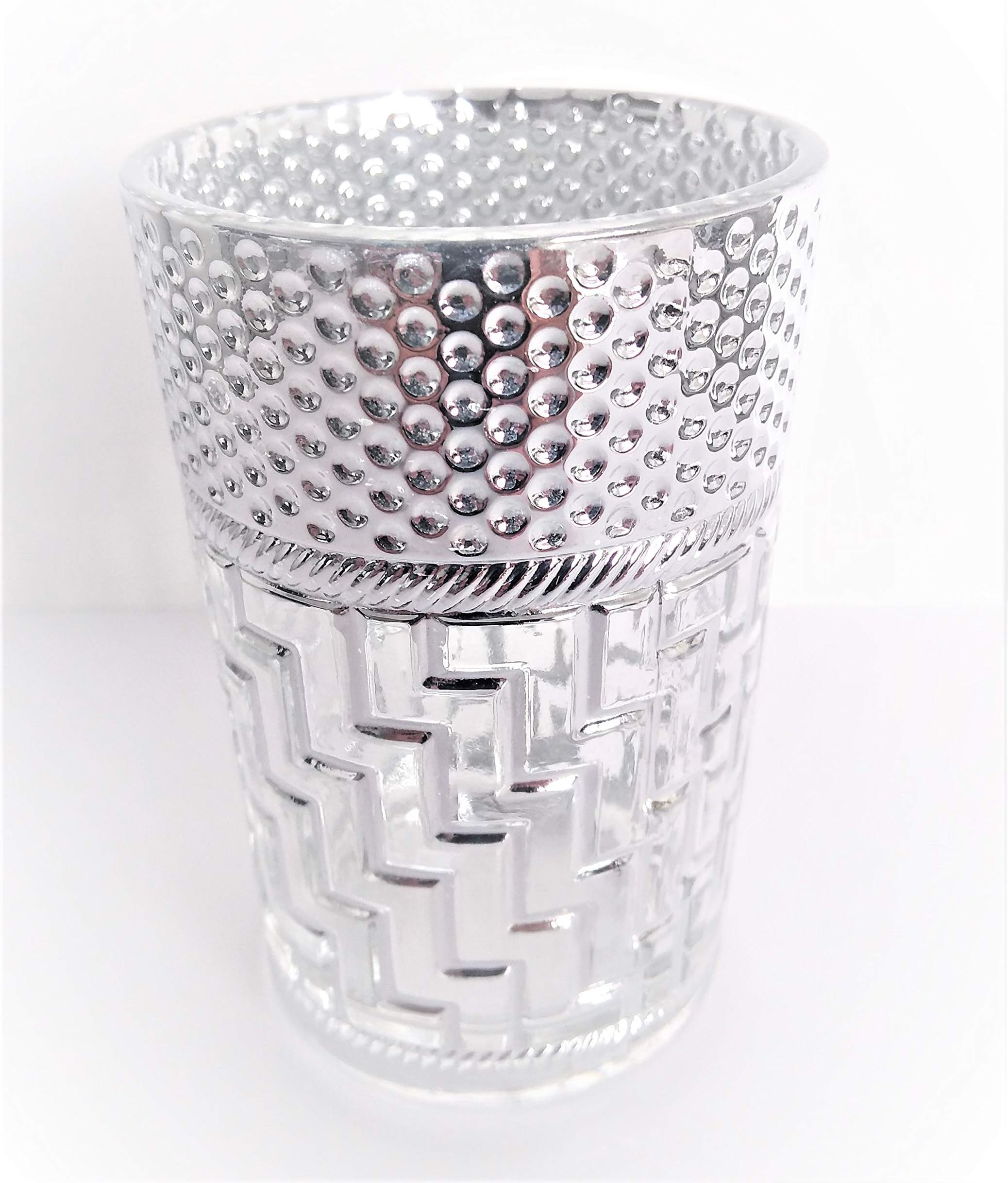 Mystery Souk Set of 6 Moroccan Tea Glasses with Silver Edge