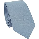 BELLUNO Men's Skinny Ties, Cotton Linen Blend 2.5 inch Solid Neckties