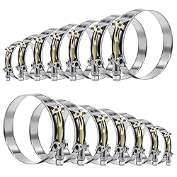 WYSIWYKA 14 Pcs 7 Sizes T-Bolt Hose Clamps, 304