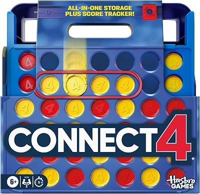 Hasbro Gaming Official Connect 4 Game 2025 Edition Carrier Case 2 Players