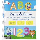 Write &amp; Erase ABC and 123: Wipe Clean Writing &amp; Tracing Workbook Skills for Preschool Kids and Up Ages 3-5: Includes Letter and Number Tracing, Early ... Erase Marker &amp; Bonus Restickable Stickers.