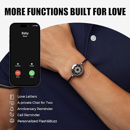 TOTWOO Single Long Distance Touch Bracelets for Couples, Smart Light & Vibration Love Jewelry, Long Distance Gifts for Him Her Women Men, One-to-One Bluetooth Pairing via App in Saudi Arabia | Whizz TOTWOO Single Long Distance Touch Bracelets for Couples, Smart Light & Vibration Love Jewelry, Long Distance Gifts for Him Her Women Men, One-to-One Bluetooth Pairing via App in Saudi Arabia | Whizz