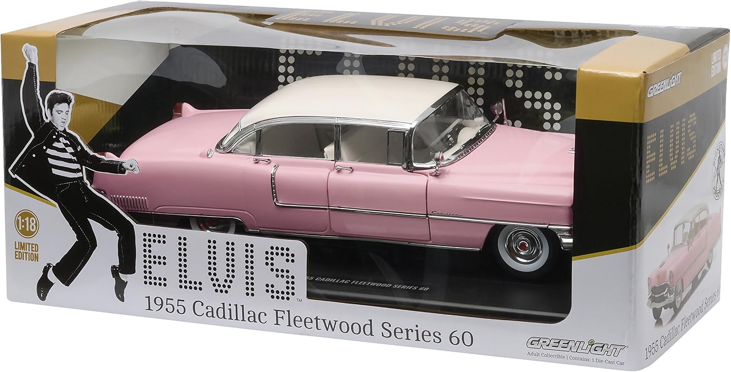 Greenlight 1/18 Scale diecast - 12950 Elvis 1955 Fleetwood Cadillac series 60, Green,pink - Image 3