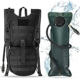 Liliful 1 Pcs Tactical Hydration Backpack with 3l TPU Water Bladder Tactical Molle Water Backpack Hydration Pack for Men Women Hiking Biking Running Climbing