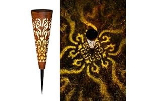 Go2garden 6Pcs Garden Solar Lights Outdoor Stakes Decorative Lighting for Yard, Pathway, Patio Decor Lawn Ornament (Red Copper)