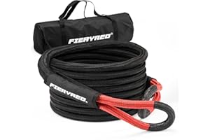 FIERYRED Kinetic Recovery Rope 20FT 7/8 Inch 18,700lbs Tow Rope with Carry Bag for Offroad 4x4 ATV UTV Pickup