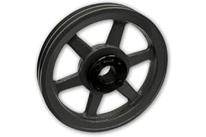 PRO-EDGE INDUSTRIAL PNEUMATICS AND CONTROLS Double Groove 9.25" Cast Iron Electric Motor " H " Pulley/Sheave, Bushing Included, for 3/8" and 1/2" Top Width 3L/A/AK/4L/4LK Section V Belt, 2 Groove (1-1/8" Shaft / 1.125" Bore, 2AK94H)