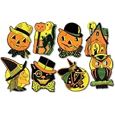 Beistle Pkgd Halloween Cutouts 8.5 inches x 9.25 inches - 2 Packs of 4 Cutouts