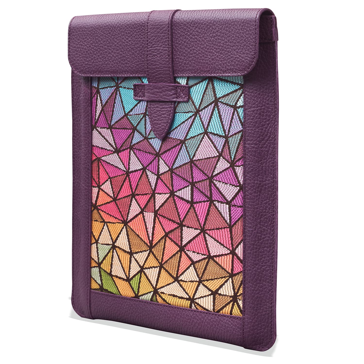 LONDO Genuine Leather Sleeve Bag for Ipad (Purple, Small)