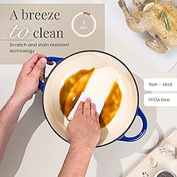 Nuovva Enamelled Cast Iron Dutch Oven Pot with Lid