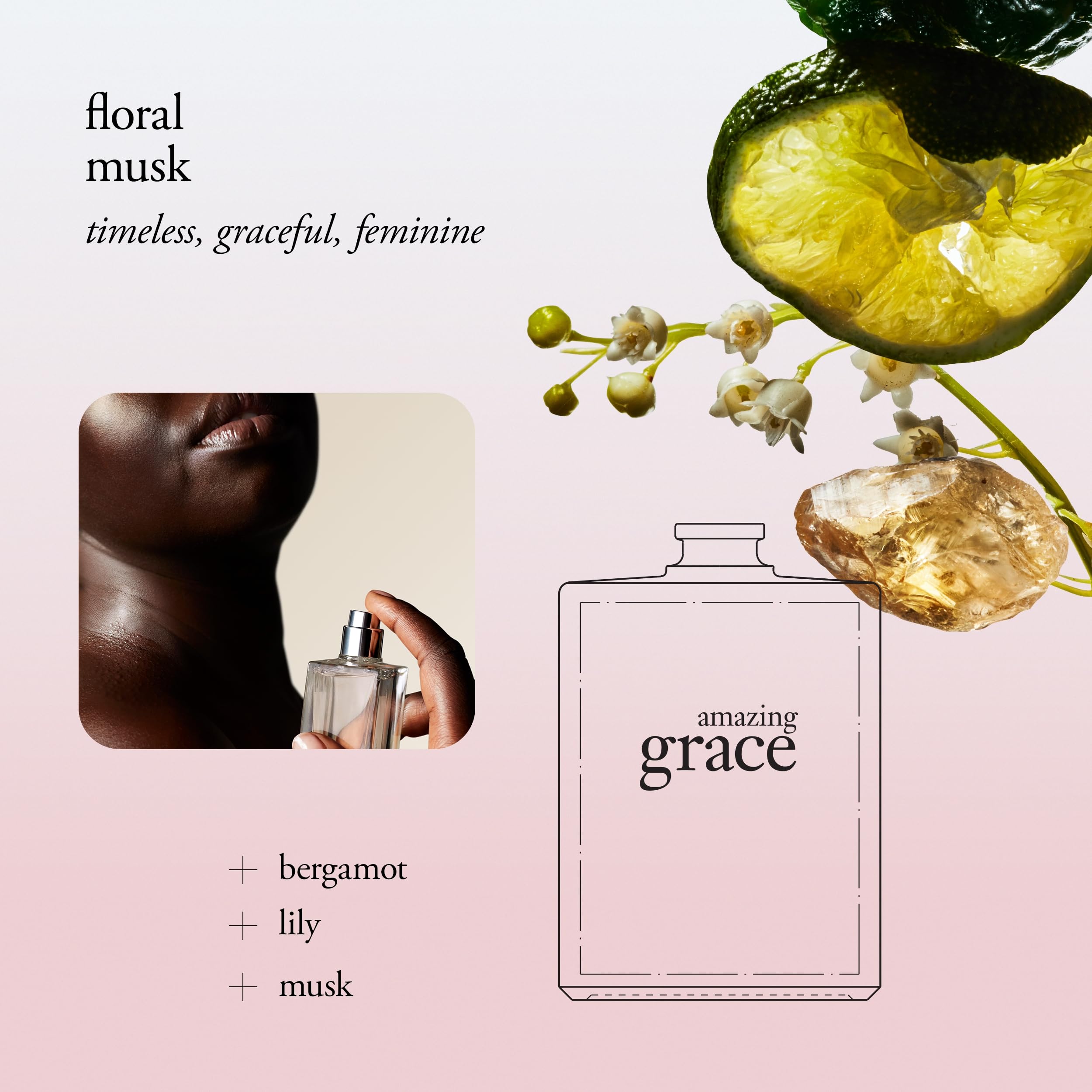 philosophy amazing grace eau de toilette - clean & floral women's perfume - with notes of bergamot, muguet & musk - long lasting fragrance