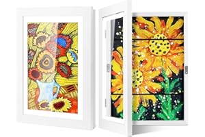 Mkway 18X13 Kid's Art Display Frame - 2 Pack Artwork Pictures Holds 150 Front Opening Changeable Wood Grain Kids Art Frame with Storage for Drawings Schoolwork ＆ Art Projects at Home, 94954109