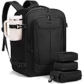 LOVEVOOK Travel Backpack for Men Women, 35L Carry on Backpack Flight Approved with 3 Packing Cubes, Large Personal Item Bag Fits 15.6 inch Laptop for Business Trip Weekender, Overnight Daypack, Black