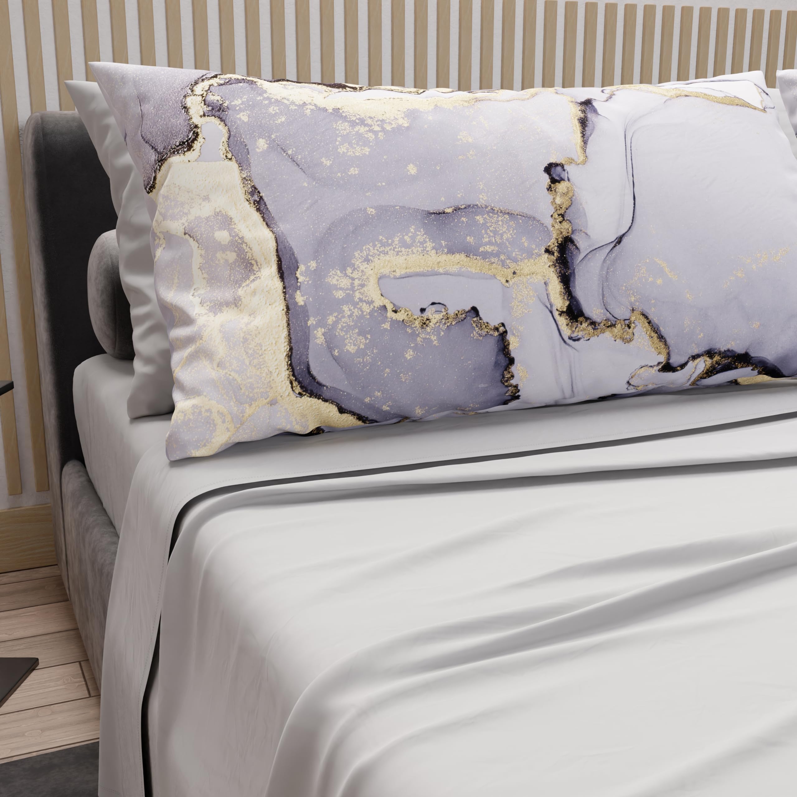 PETTI Artigiani Italiani - Cotton Sheets with Pillowcases in Digital Print, Double Bedsheets, Complete Bed Set, Grey, 100% Made in Italy — image 1