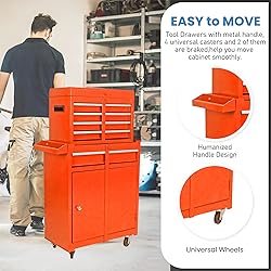 SumKea Wheels, Box, 5 Drawer Rolling Tool Chest and