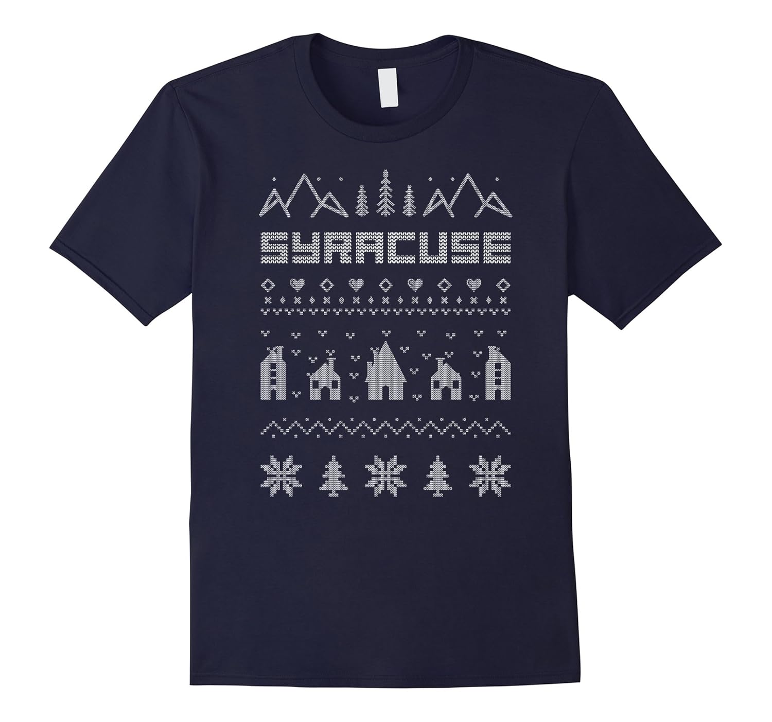 Syracuse New York Ugly Christmas Sweater T-shirt-ANZ