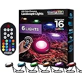 Enbrighten LED Ground Lights, 6 Path Lights, 40ft, Color Changing, Remote Control, Outdoor Path Lighting, Landscape Lighting for Yard, Garden, Patio, Walkway, 56067-S1