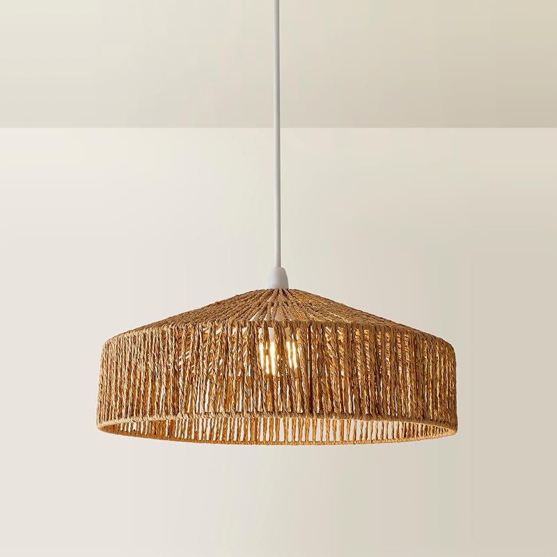 MiniSun Modern Natural Tapered Woven Rope Ceiling Light Shade 50cm