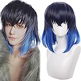 maysuwell Anime wig Cosplay Wigs Black blue