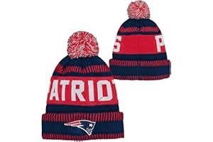 OUTERSTUFF NFL Kids Youth 8-20 One Size Team Color Primary Logo Official Sports Tech Knit Cold Weather Football Pom Beanie Hat