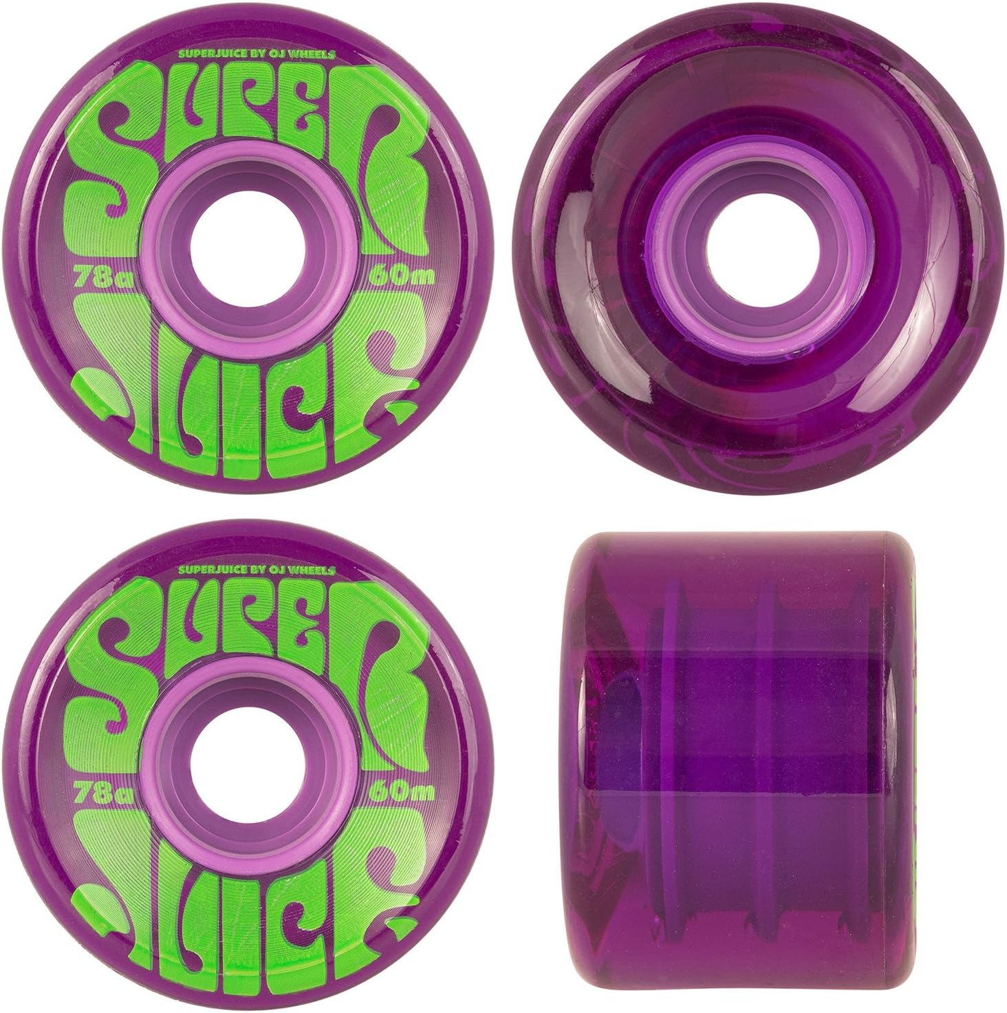 OJ Wheels Super Juice 60mm 78a Blue/Black Skateboard Wheels Set of 4 Wheels