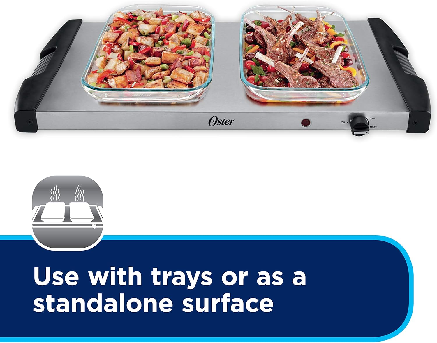 Oster Buffet Server Warming Tray | Triple Tray, 2.5 Quart, Stainless Steel: Chafing Dishes: Kitchen & Dining