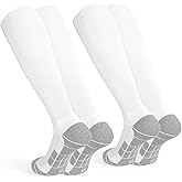 GRPSKCOS Black White Soccer Socks 2 Pairs Team Sports Athletic Football Baseball Long Socks for Youth Boys Kids Men Women