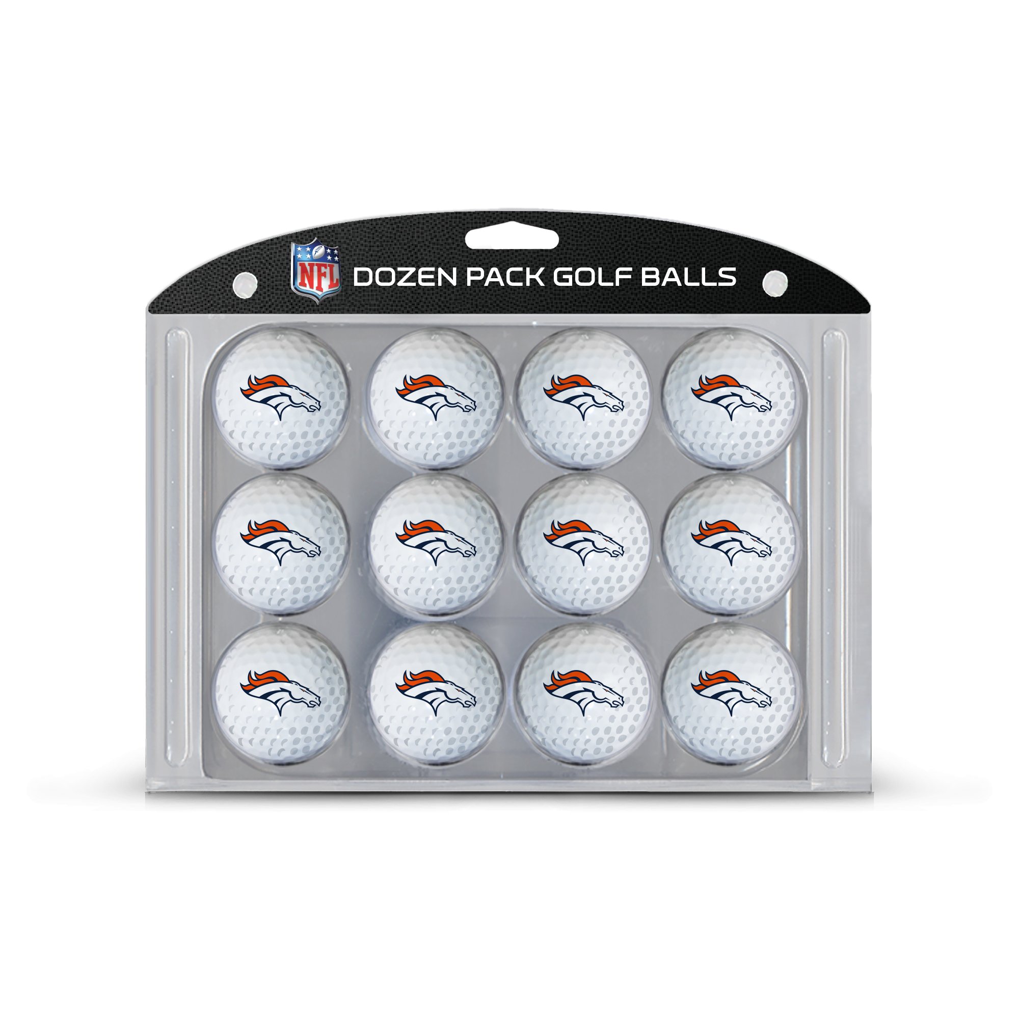 Team Golf NFL Denver Broncos Golf Balls, 12 Pack Dozen Regulation Size Golf Balls, 12 Pack, Full Color Durable Team Imprint
