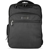 Kenneth Cole Reaction Brooklyn Commuter Backpack Slim 16" Laptop Computer & Tablet Anti-Theft RFID Business, Work, , & Travel Bookbag, Black Polyester