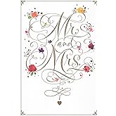 Heartline Mr. and Mrs. Wedding Day Card for the Bride and Groom Congratulations - Wishing You a Day Full of Joy and a Lifetime Filled With Love