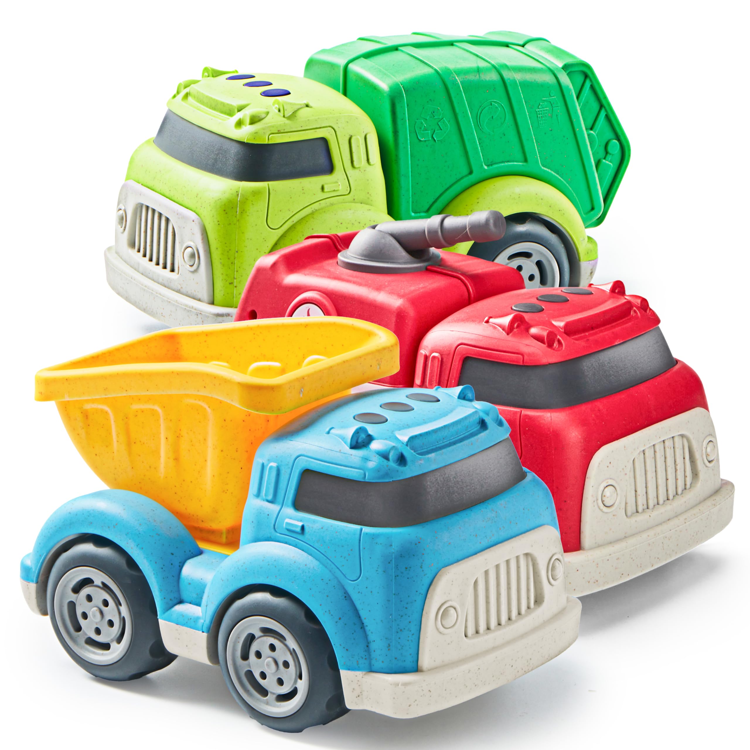 Photo 1 of JOYIN 3 Pack 6.7" Big Trucks for Toddlers Includes Garbage, Dump and Fire Truck, Car Toys Gift for Kids, Easter Christmas Birthday Gifts for Boys Girls