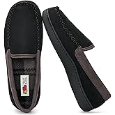Fruit of the Loom Men’s Memory Foam House Slippers Indoor Outdoor – Microsuede Venetian Cozy Warm Men’s Slippers Plush House Shoes, Sizes 7-14
