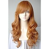 Ginger wigs for women, Long Ginger wig De costume wig Synthetic Wigs Wavy Curly 28 inches for Girl and women Nami costume Halloween costume Wig for Women (3289-2)