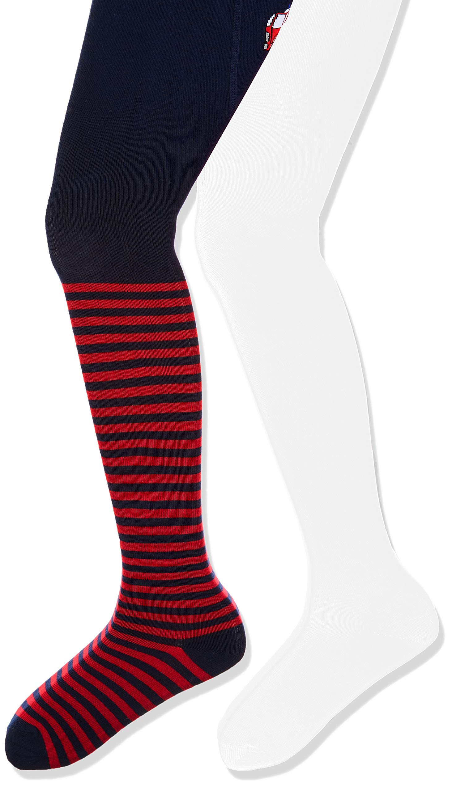Playshoes Girl's Fire Brigade And Uni With Comfort Waistband Tights, White (Original), 62-68 (Pack of 2)