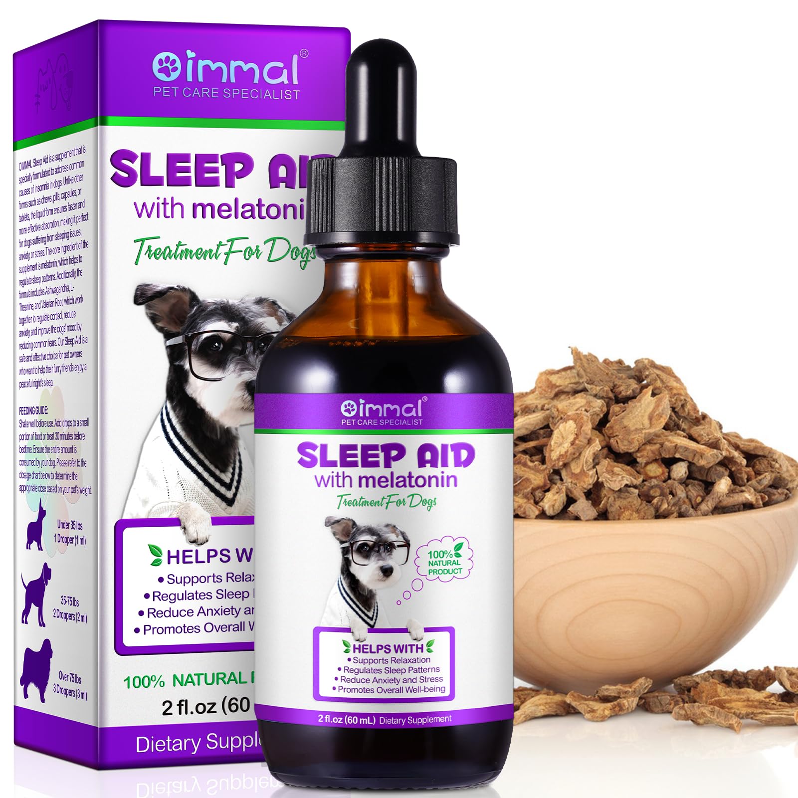 XAYGHE Dog Melatonin - Melatonin for Dogs & Cats - Liquid Dog Sleep Aid Supplement -Dog Anxiety & Stress Relief -Dog Calming Drops for All Breeds and Size
