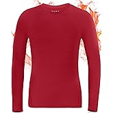 Twekfish Boys' Compression Thermal Shirt - Youth Long Sleeve Fleece Base Layer for Football Baseball, Quick Dry Undershirts