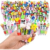 LiYiQ 100 PCS Multicolor Pen in One Fun 4-in-1 Cute Pens Bulk Kawaii Cool Ballpoint Pens for Kids Fun Gifts